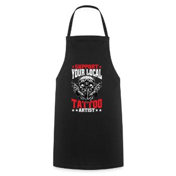 Support Your Local Tattoo Artist - Kochschürze - Schwarz - Vorne - AI Model Male 185 dark (185cm)