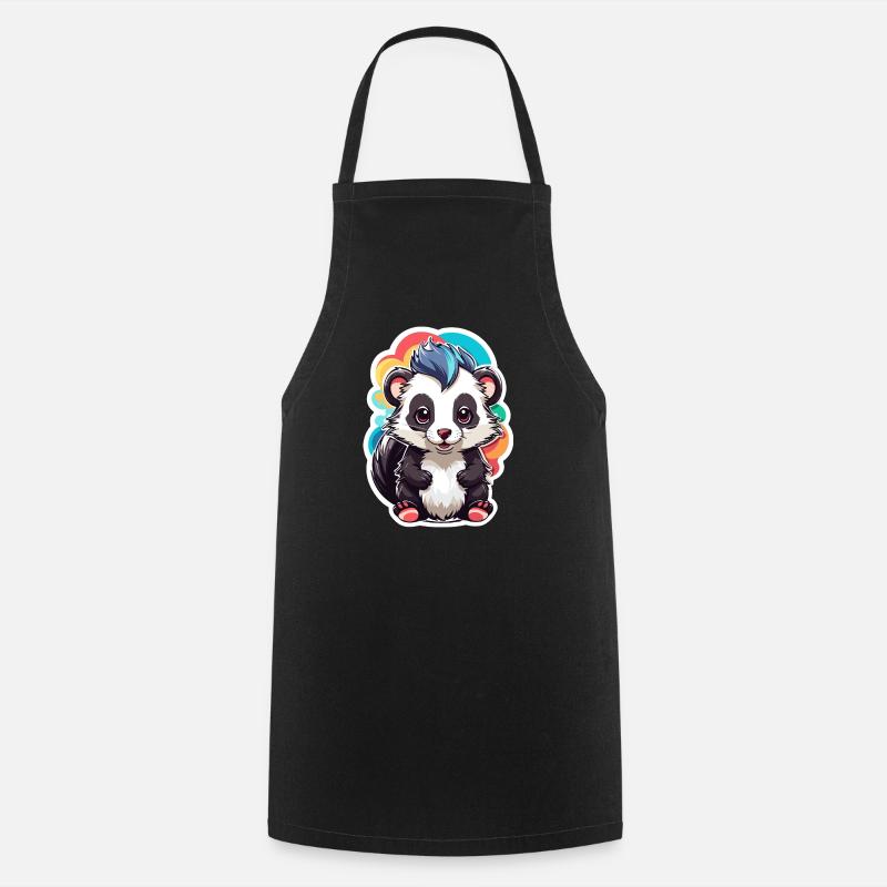 Skunk Cute Kid Color - Cooking Apron - black