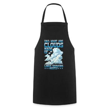 What Are Clouds Made Of, Linux Servers Mostly 25 - Cooking Apron - black - Front - AI Model Male 185 dark (185cm)