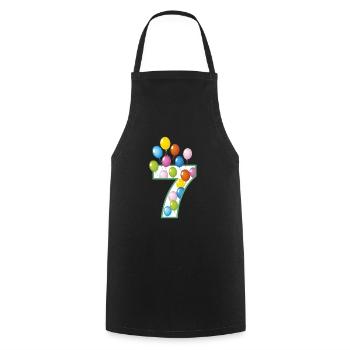 chemise 7 septième anniversaire - Tablier de cuisine - noir - Devant - AI Model Male 185 dark (185cm)