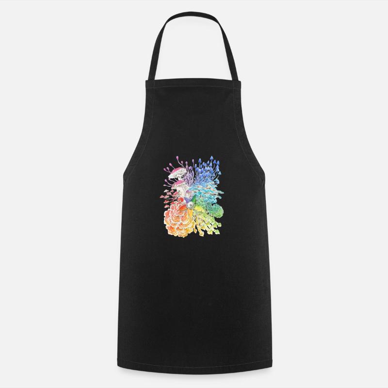 Regenbogen-Pilze / diversity - Kochschürze - Schwarz