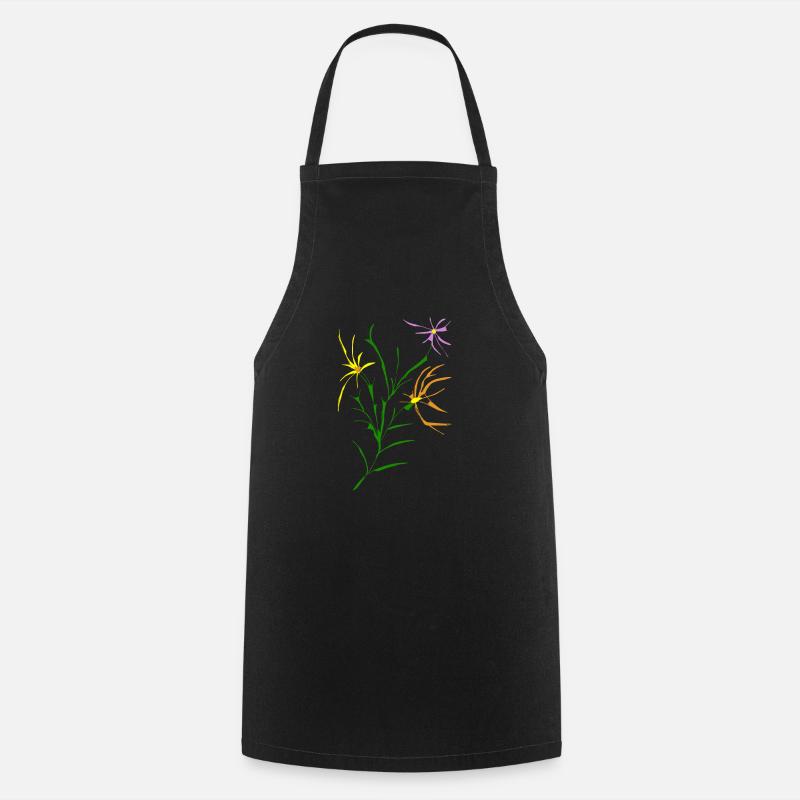 flowers - Cooking Apron - black