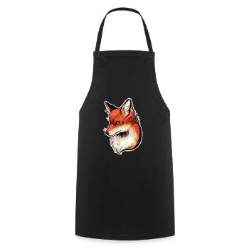 Tête de renard dessin art Fox - Tablier de cuisine - noir - Devant - AI Model Male 185 dark (185cm)