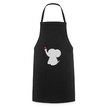 l'éléphant - Tablier de cuisine - noir - Devant - AI Model Male 185 dark (185cm)