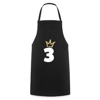 NUMÉRO TROIS 3 Couronne - Tablier de cuisine - noir - Devant - AI Model Male 185 dark (185cm)