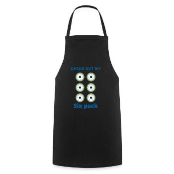 Check out my six pack - Cooking Apron - black - Front - AI Model Male 185 dark (185cm)