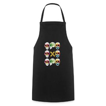 TRIO OF SKULLS - Cooking Apron - black - Front - AI Model Male 185 dark (185cm)
