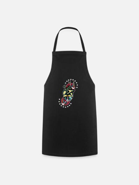 Cœur hirondelles - Tablier de cuisine - noir