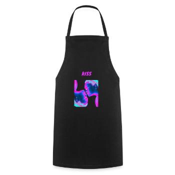 Kiss Kuss Love Liebe - Cooking Apron - black - Front - AI Model Male 185 dark (185cm)