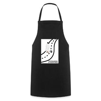 Le chat notre compagnon d'aventure - Tablier de cuisine - noir - Devant - AI Model Male 185 dark (185cm)