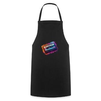 80's Night Mix retro Kassette Musik Mixtape Disco - Kochschürze - Schwarz - Vorne - AI Model Male 185 dark (185cm)