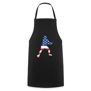 Sport Us Flag Ultimate Frisbee - Tablier de cuisine - noir - Devant - AI Model Male 185 dark (185cm)