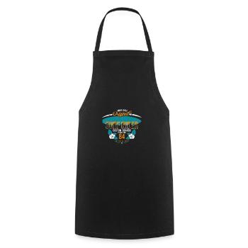 Santa Cruz Beach California Retro Surfer T-Shirt - Tablier de cuisine - noir - Devant - AI Model Male 185 dark (185cm)
