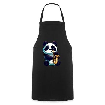 Panda Saxophones Classical Music Jazz - Cooking Apron - black - Front - AI Model Male 185 dark (185cm)
