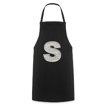 S, letter, initial, monogram, - Kochschürze - Schwarz - Vorne - AI Model Male 185 dark (185cm)