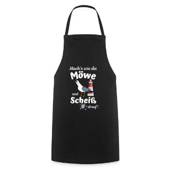 Mach's wie die Möwe und Scheiß drauf - Ostsee Fun - Kochschürze - Schwarz - Vorne - AI Model Male 185 dark (185cm)