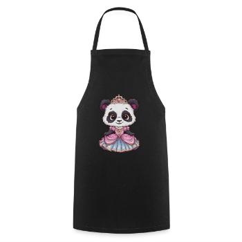 Kawaii panda in princess dress - Cooking Apron - black - Front - AI Model Male 185 dark (185cm)