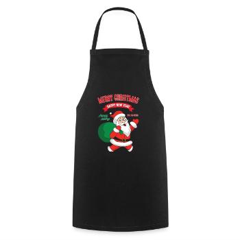 Père noël noël noël père noël - Tablier de cuisine - noir - Devant - AI Model Male 185 dark (185cm)