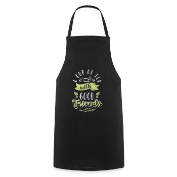 Théière Tea Lover Relaxation Heat - Tablier de cuisine - noir - Devant - AI Model Male 185 dark (185cm)