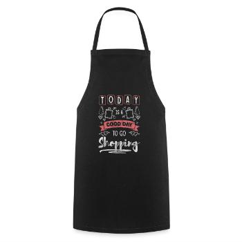 Einkaufen Kauf Geschenk Queen - Kochschürze - Schwarz - Vorne - AI Model Male 185 dark (185cm)