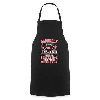 18th Birthday - Original - 2007 - Cooking Apron - black - Front - AI Model Male 185 dark (185cm)
