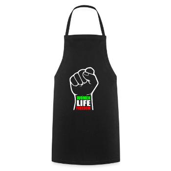 Women life freedom - Tablier de cuisine - noir - Devant - AI Model Male 185 dark (185cm)