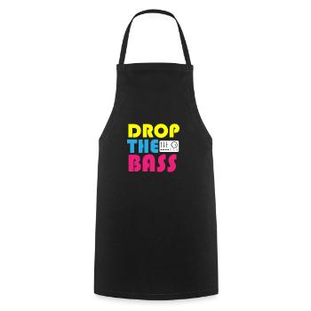 Drop the Bass Drum and Bass DJ Music - Cooking Apron - black - Front - AI Model Male 185 dark (185cm)