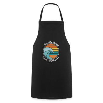 Save the Ocean - Kochschürze - Schwarz - Vorne - AI Model Male 185 dark (185cm)