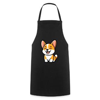 Chien Corgi Mignon - Tablier de cuisine - noir - Devant - AI Model Male 185 dark (185cm)