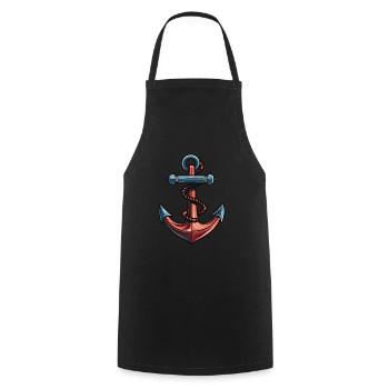 Anker Symbol Hafen - Kochschürze - Schwarz - Vorne - AI Model Male 185 dark (185cm)
