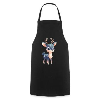 Mignon petit faon magique de Noël - Tablier de cuisine - noir - Devant - AI Model Male 185 dark (185cm)