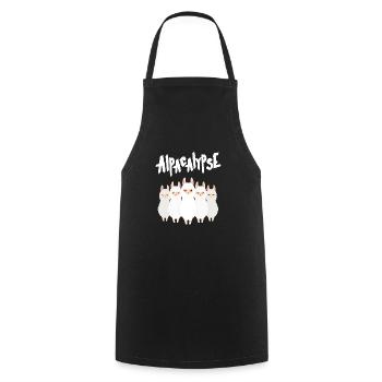 Alpacalypse - Funny Alpaca Halloween Design - Tablier de cuisine - noir - Devant - AI Model Male 185 dark (185cm)