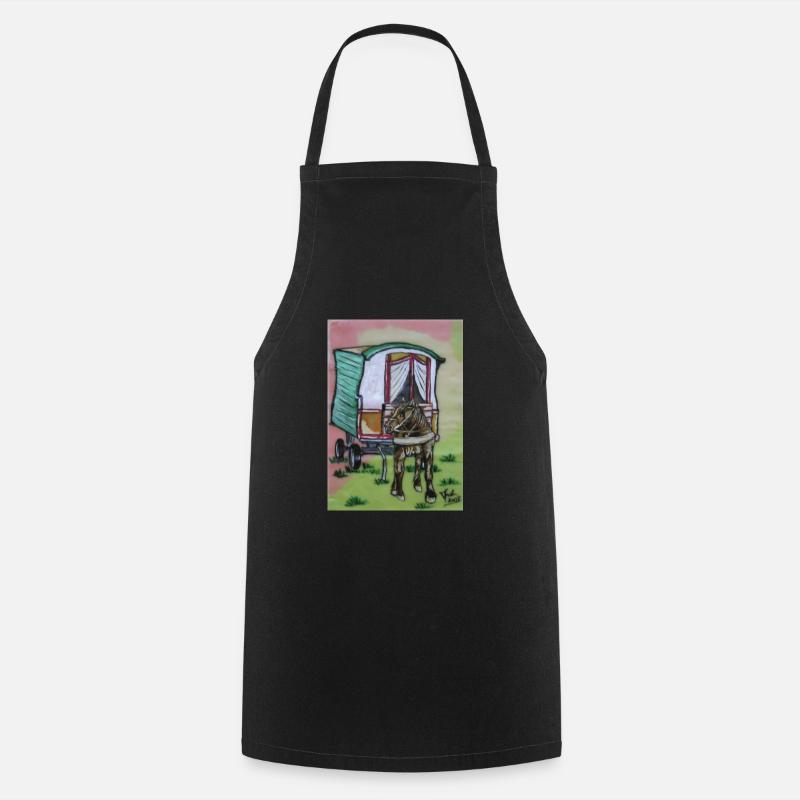 cheval roulotte - Tablier de cuisine - noir