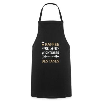 Coffee is the most important grind... - Cooking Apron - black - Front - AI Model Male 185 dark (185cm)