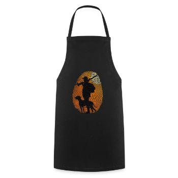Chasse chasseur la chasse mon adn - Tablier de cuisine - noir - Devant - AI Model Male 185 dark (185cm)