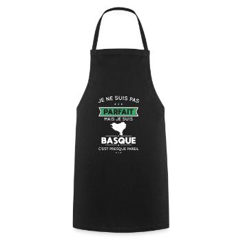 Je ne suis pas parfait mais je suis Basque - Tablier de cuisine - noir - Devant - AI Model Male 185 dark (185cm)