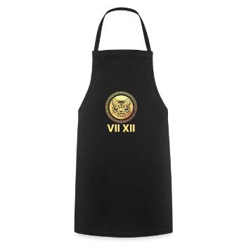 Goldenes Tigerlogo - Kochschürze - Schwarz - Vorne - AI Model Male 185 dark (185cm)