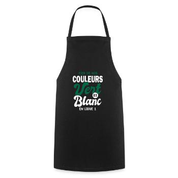 Les Verts fiers des couleurs footfball st étienne - Tablier de cuisine - noir - Devant - AI Model Male 185 dark (185cm)