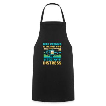 Bird feeding is the only cure for my distress - Cooking Apron - black - Front - AI Model Male 185 dark (185cm)