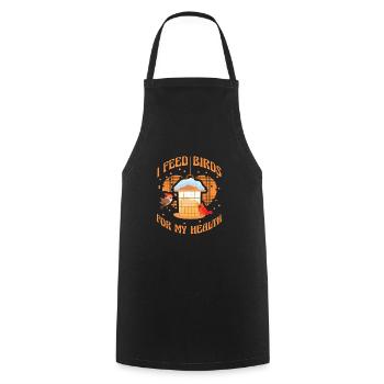 I feed Birds for my Health - Cooking Apron - black - Front - AI Model Male 185 dark (185cm)