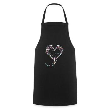 Lapin de Pâques Infirmière - Tablier de cuisine - noir - Devant - AI Model Male 185 dark (185cm)