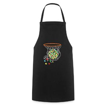 Autism Basketball - Cooking Apron - black - Front - AI Model Male 185 dark (185cm)