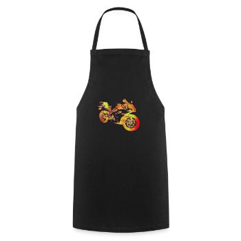 Silhouette de moto - Tablier de cuisine - noir - Devant - AI Model Male 185 dark (185cm)