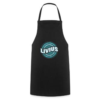 Geschenk für Livius - Kochschürze - Schwarz - Vorne - AI Model Male 185 dark (185cm)