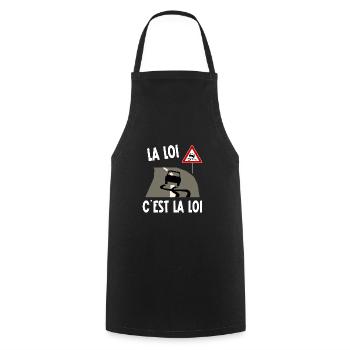 la loi c'est la loi - Tablier de cuisine - noir - Devant - AI Model Male 185 dark (185cm)