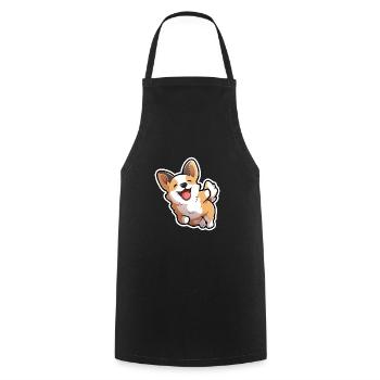 Corgi Dessin animé - Tablier de cuisine - noir - Devant - AI Model Male 185 dark (185cm)