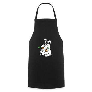 bunny with carrots - Cooking Apron - black - Front - AI Model Male 185 dark (185cm)