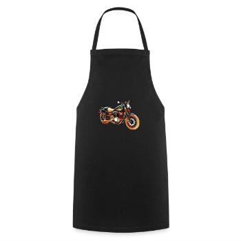 Moto vintage - Tablier de cuisine - noir - Devant - AI Model Male 185 dark (185cm)
