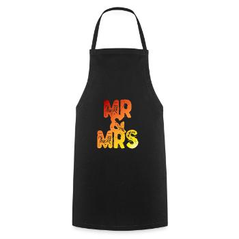 He and you | Mr. and Mrs. | Mr and Mrs - Cooking Apron - black - Front - AI Model Male 185 dark (185cm)