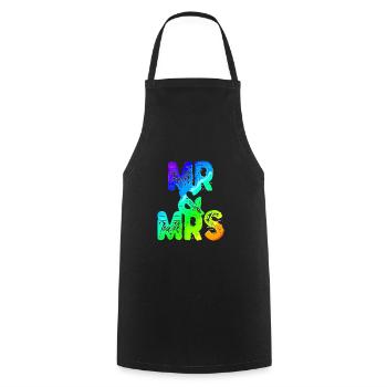 He and you | Mr. and Mrs. | Mr and Mrs - Cooking Apron - black - Front - AI Model Male 185 dark (185cm)